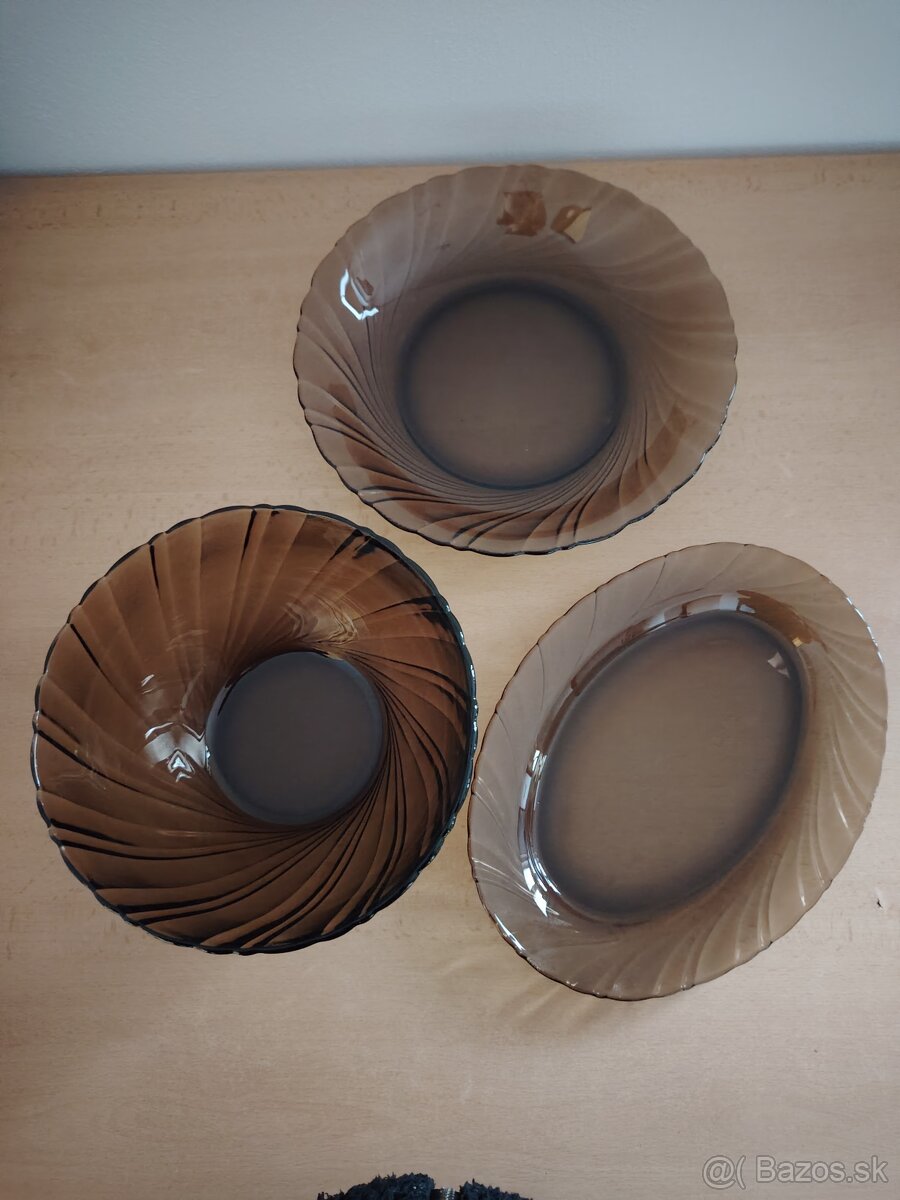 Dymové sklo - tri misy - 2