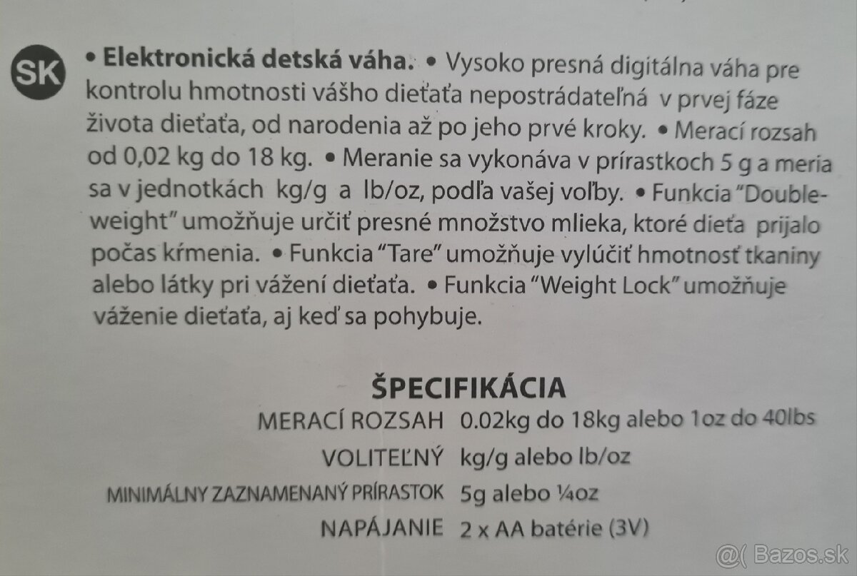 Detská dojčenská Váha - 2