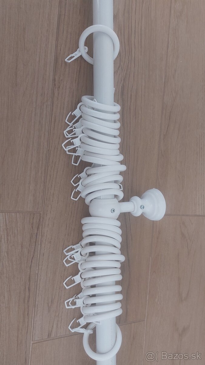 Garniza biela 300cm s hacikmi 1-radova - 2