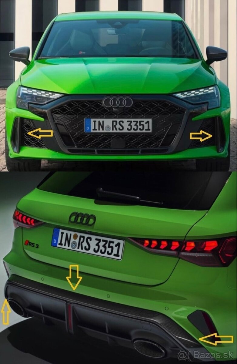 AUDI RS3 FACELIFT 2025 8Y.5 CARBON PREDNY ZADNY NARAZNIK - 2