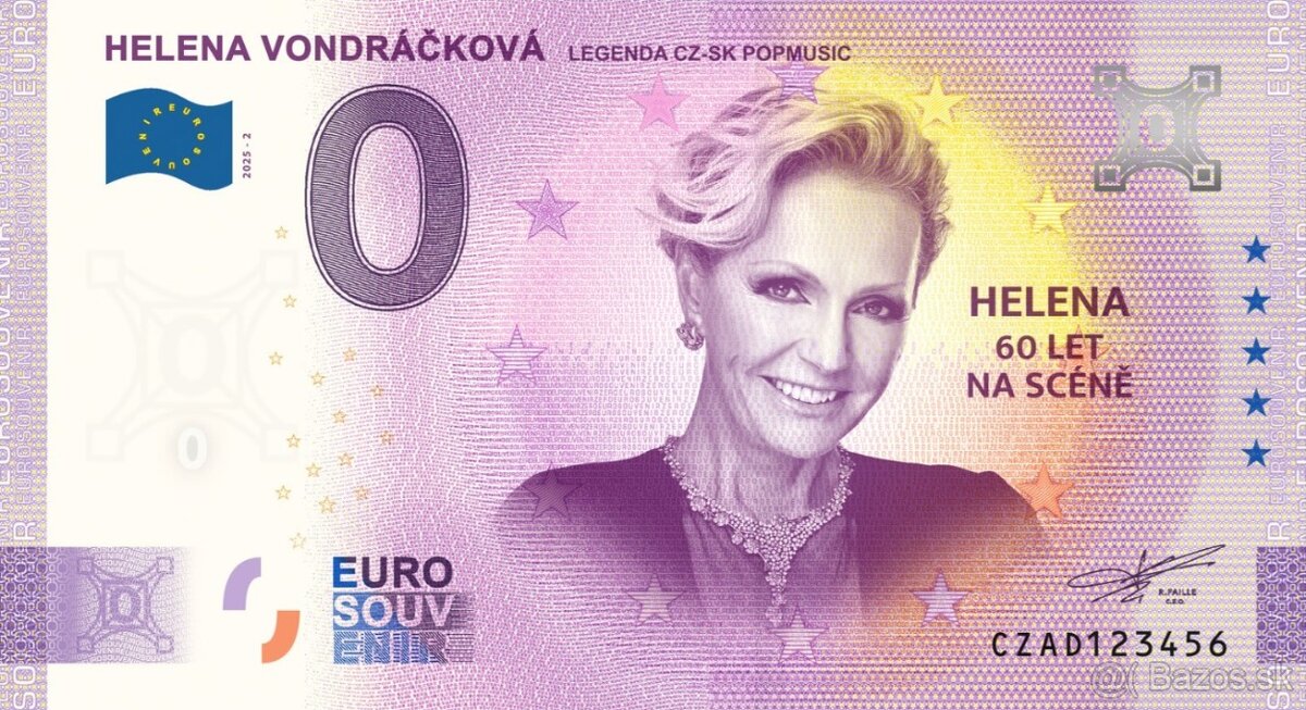 0 € / 0 euro souvenir bankovky HELENA VONDRÁČKOVÁ - 2