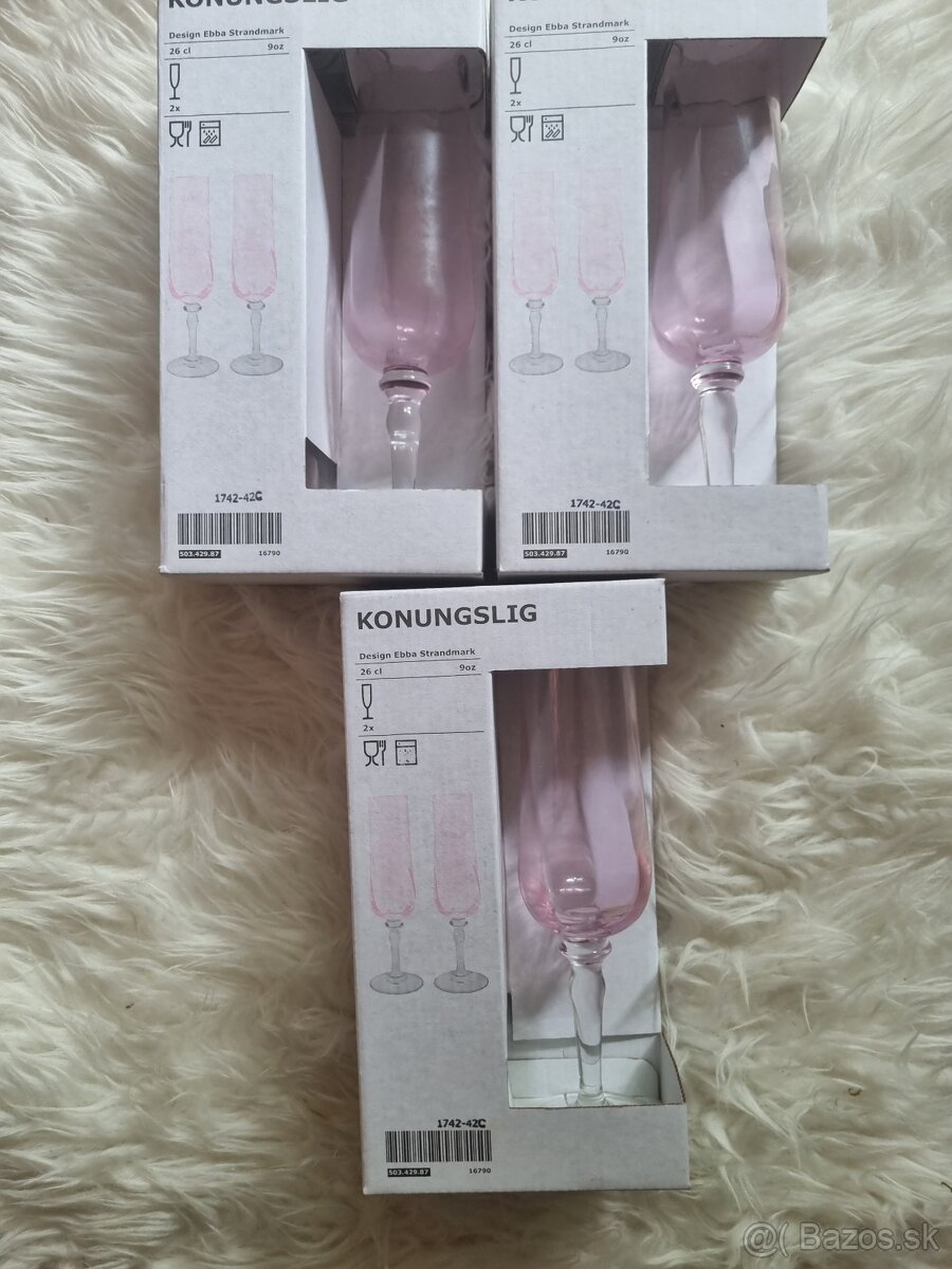 Ikea nové šampanské ružové poháre desing EbbaStran - 2