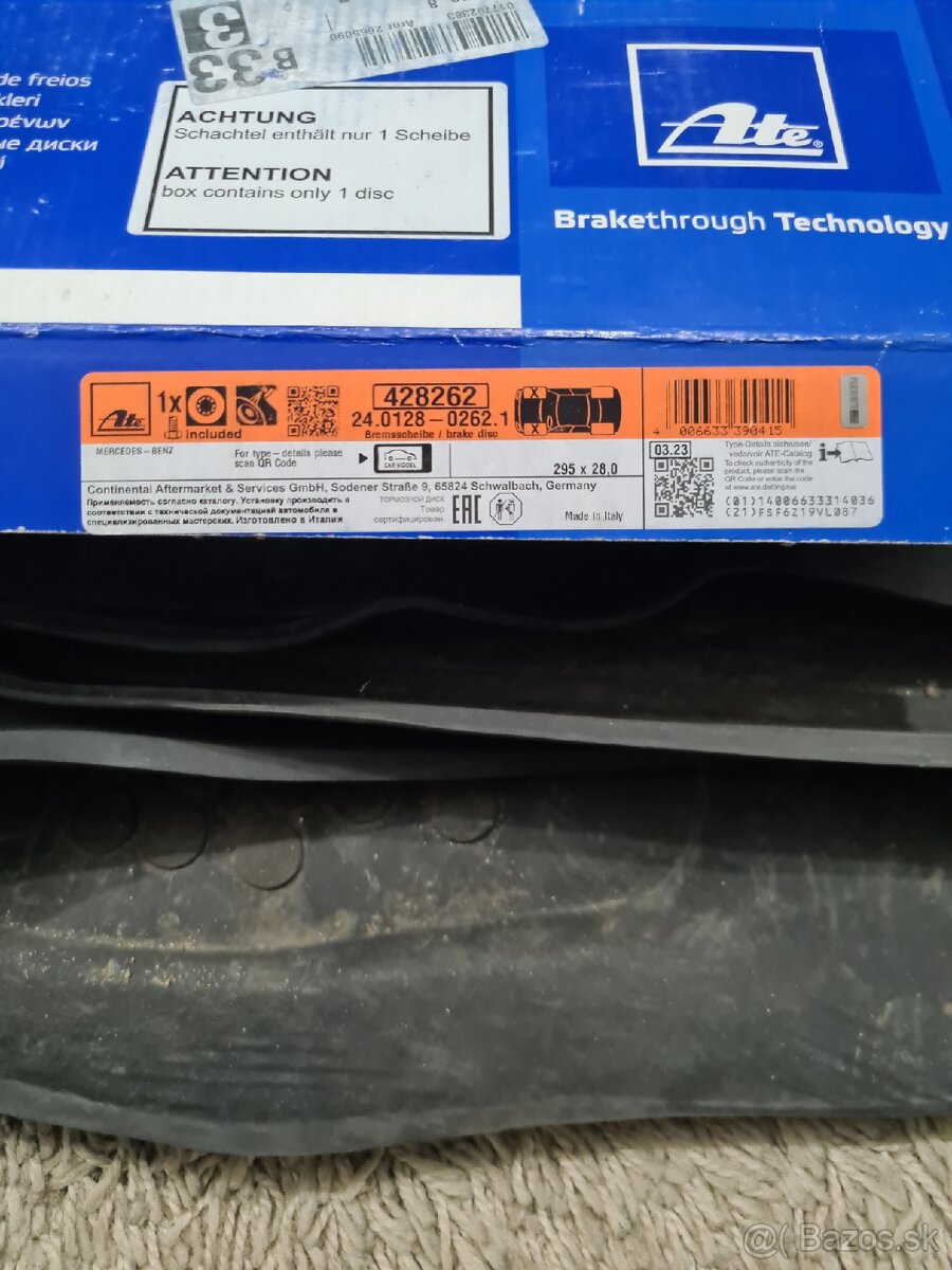 ATE ///Predne brzdove kotuce 24.0128-0262.1 Mercedes-Benz - 2