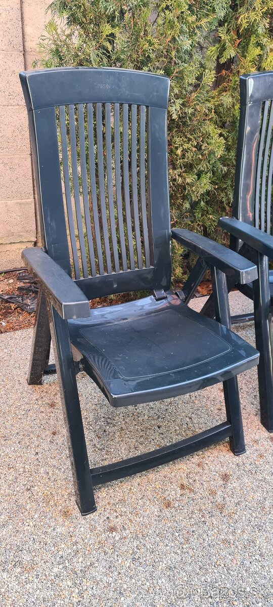 2 záhradné skladacie kreslá plastové - 2