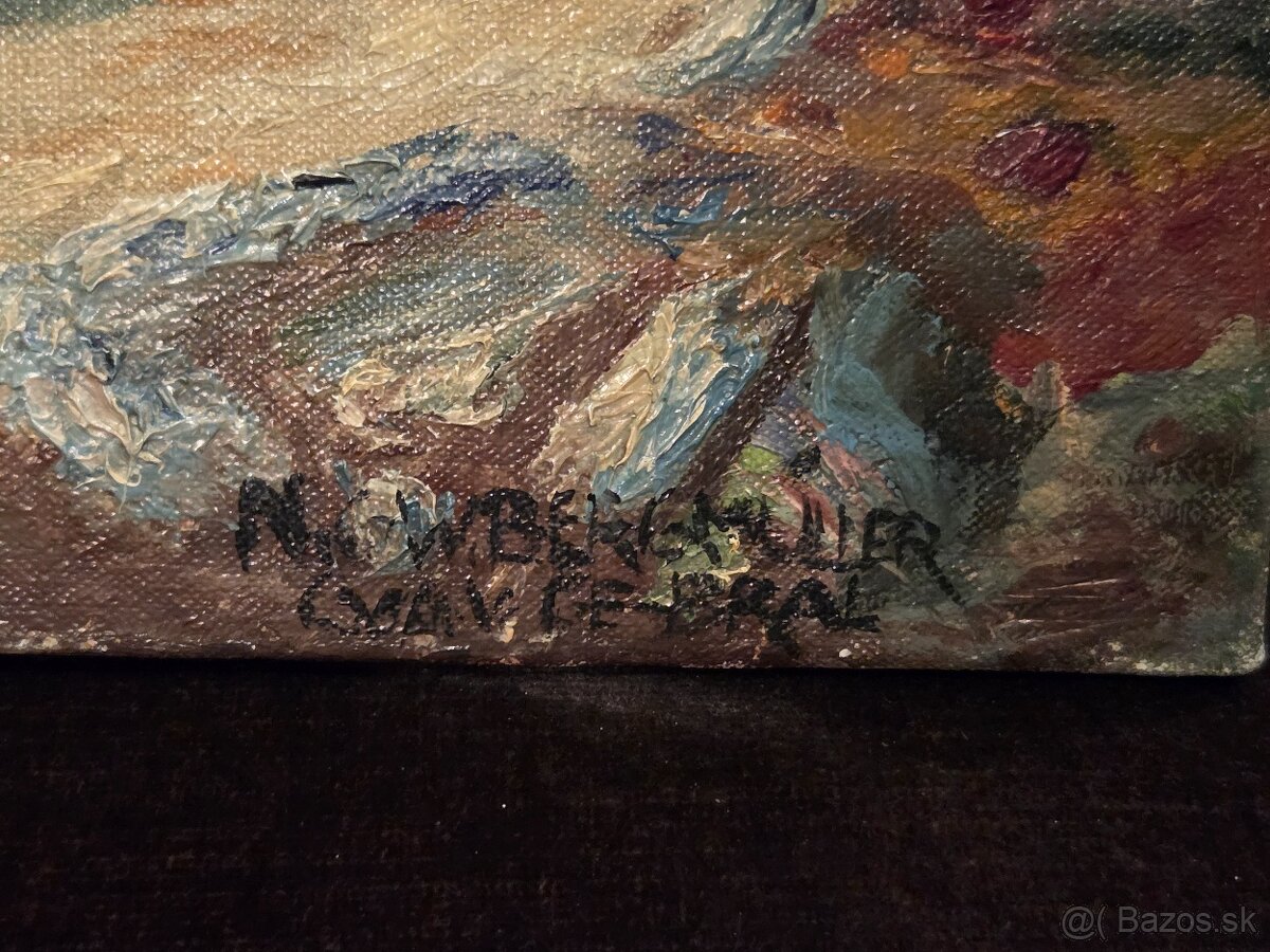 Olejomaľba „Voz so senom“ – Karl Wilhelm Bergmüller - 2