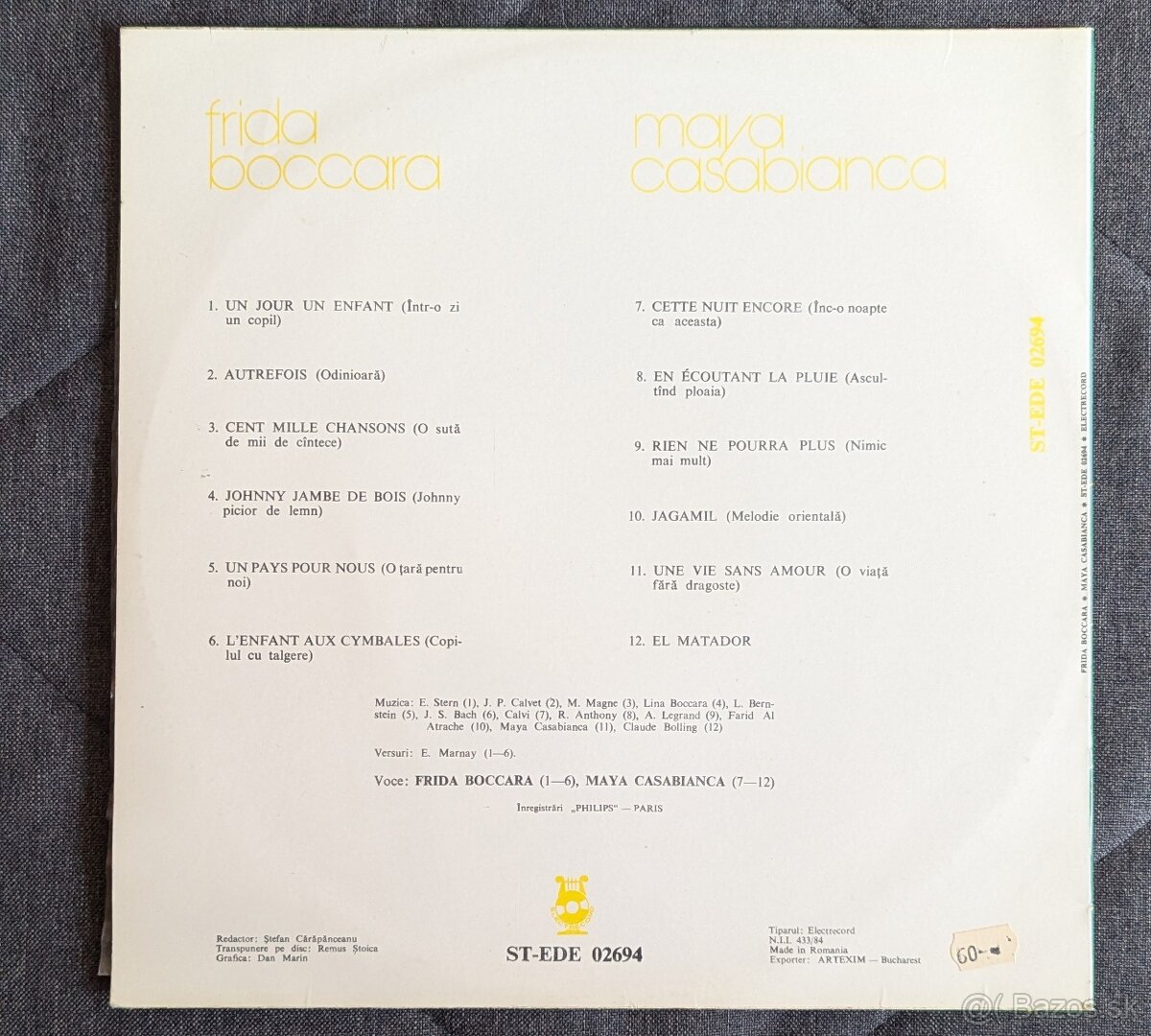 Frida Boccara / Maya Casabianca LP Electrecord - 2