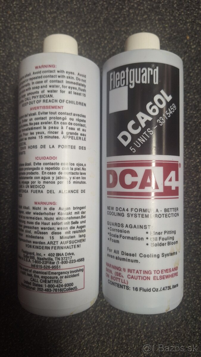Predám 2x originálne aditívum Fleetguard DCA60L (DCA4) - 2