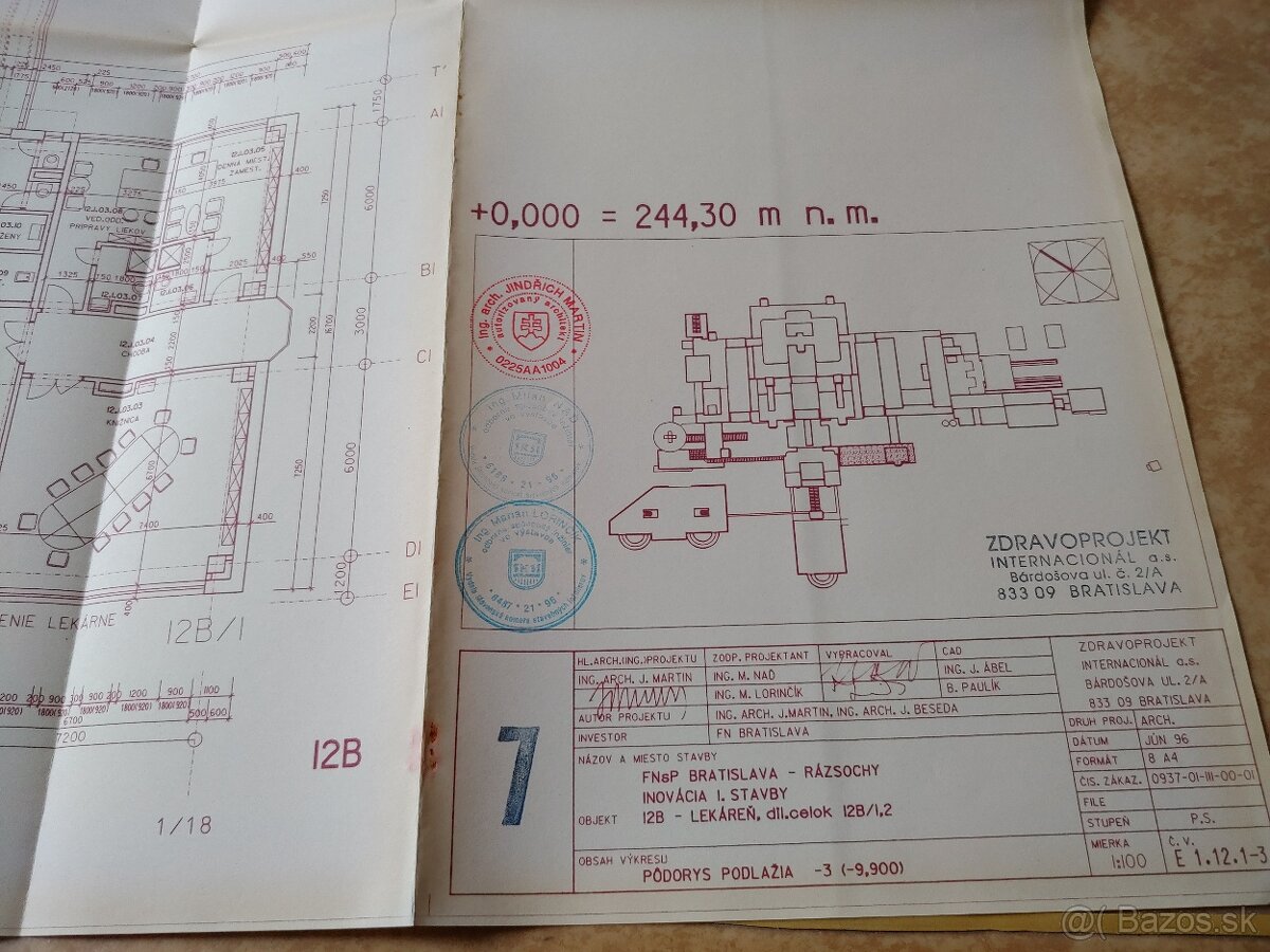 Pamiatka na nemocnicu Rázsochy - výkres z projektu - 2