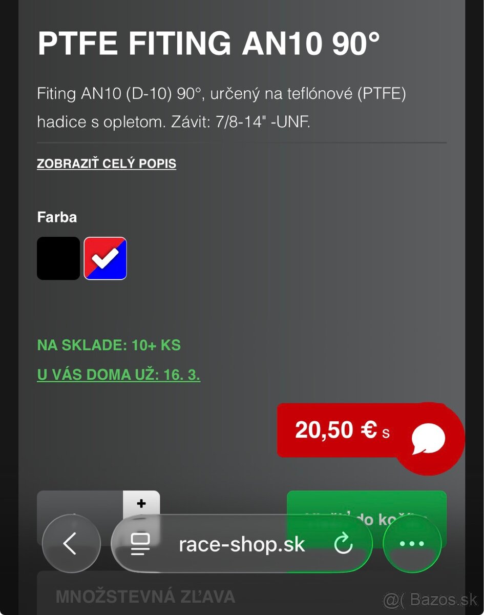 AN10 PTFE FITING - 2