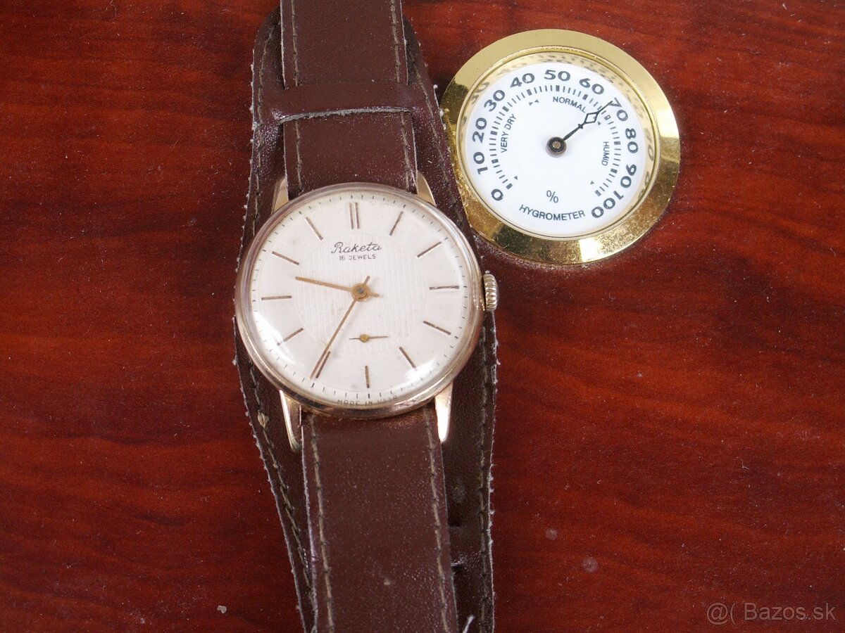 Hodinky Raketa pozlátené.. - 2