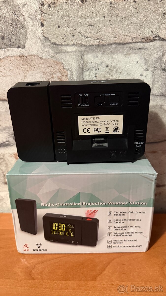 Hodiny s projektorom a predpoveďou počasia - 2