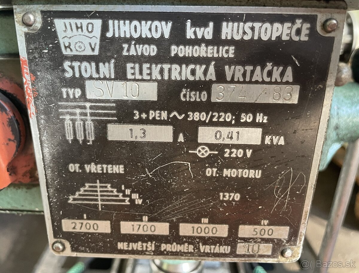 Stolná vŕtačka SV 10 - 2