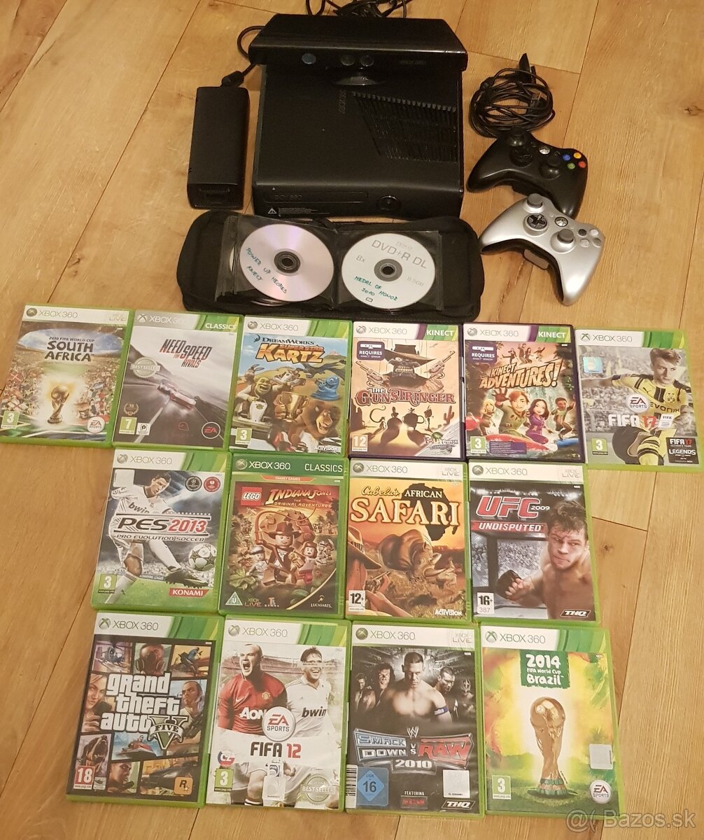 Predam Xbox 360 250GB Slim,Kinect,2x joypad a 36 hier - 2