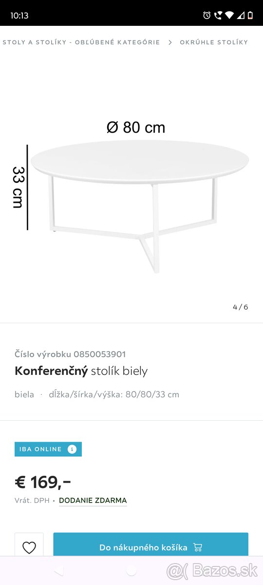 Konferenčný stolík biely - 2