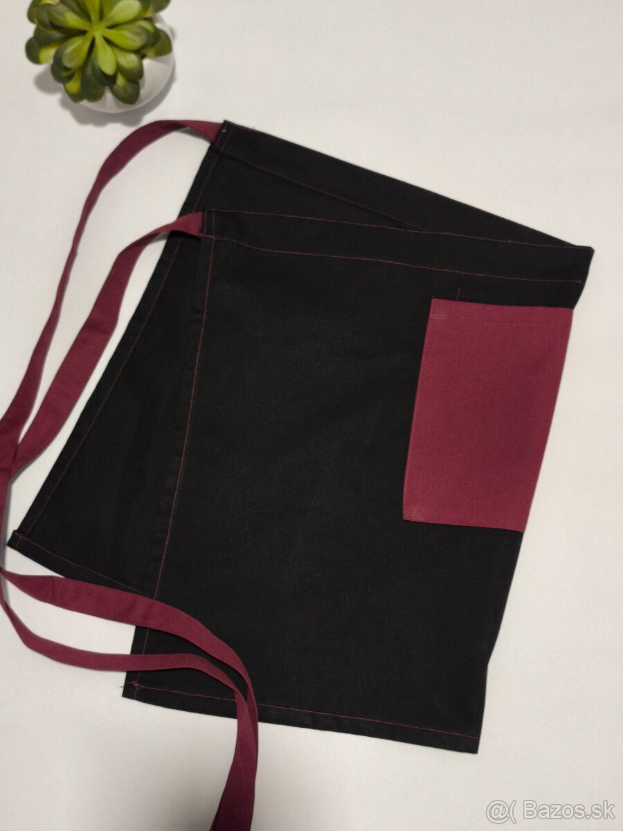 zastera čierno bordová do pása - 2