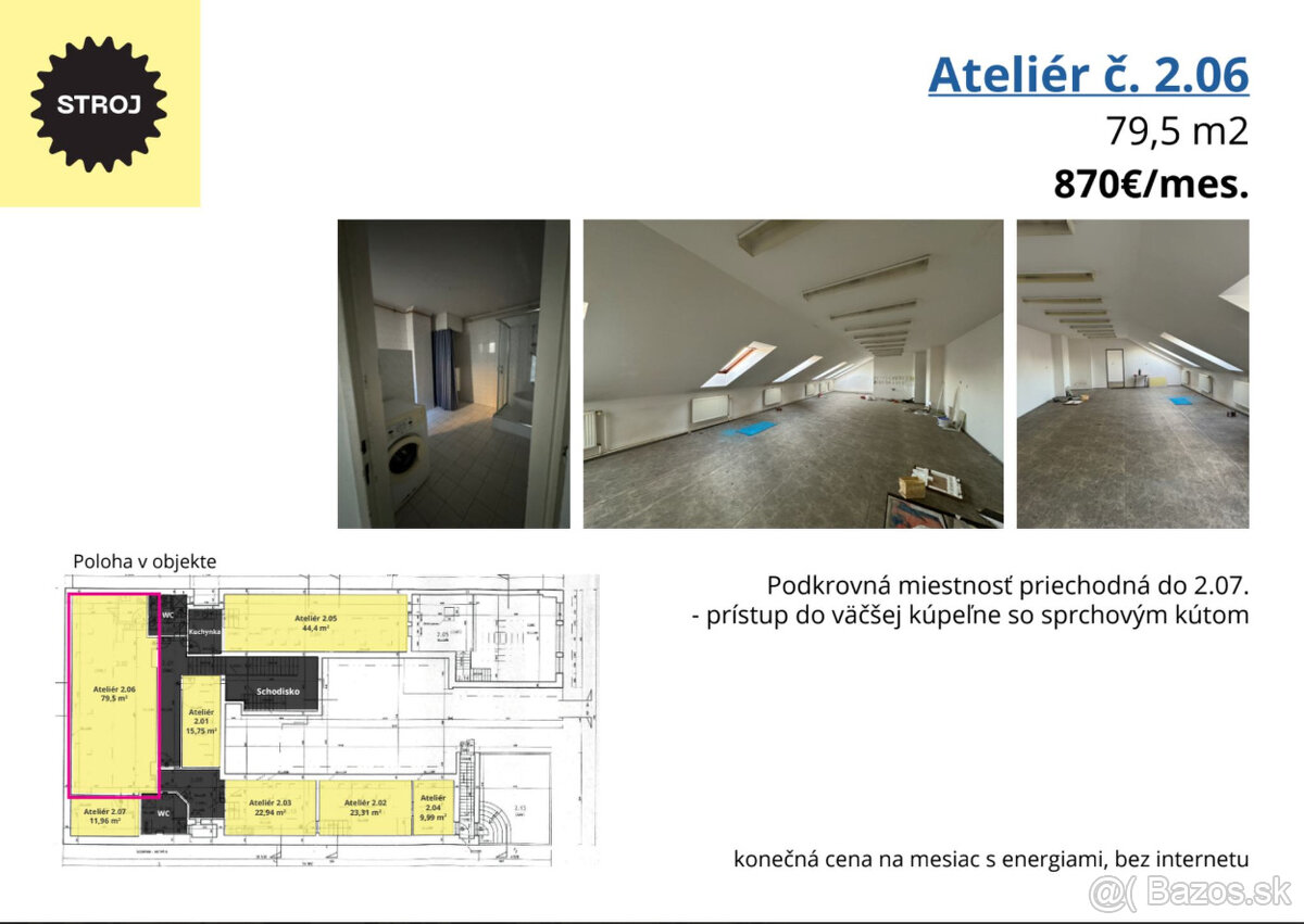 Ateliér s kúpelňou a záhradou - 2