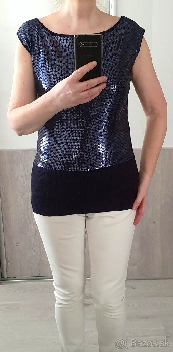 Modrý top a kardigán - 2