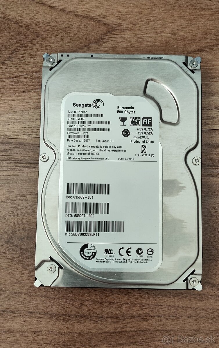 HDD Seagate Baracuda; 500GB; 3,5“; SATAIII - 2