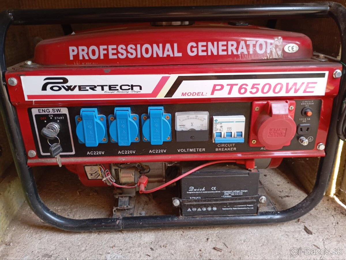 Predám generátor Powertech PT6500WE - 2
