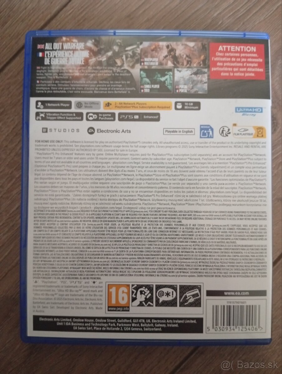 Predám hru Battlefield 6 na PS5 - 2