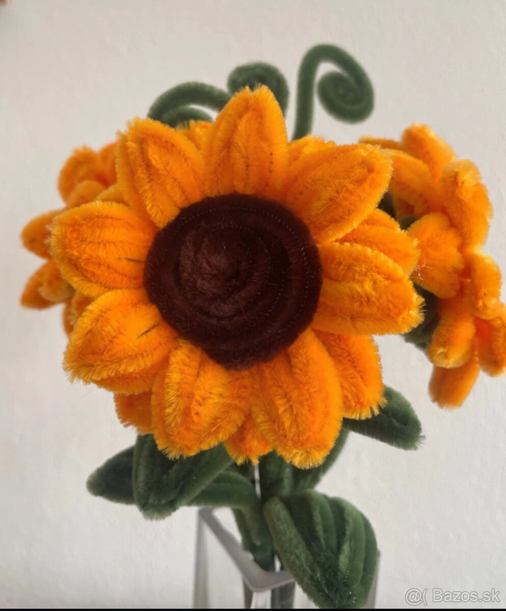 Plyšové kytice, ručne robené - 2