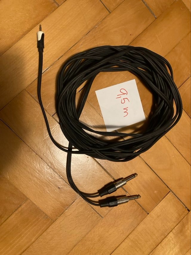 kábel 1x stereo mini jack- 2 x veľký jack - 2