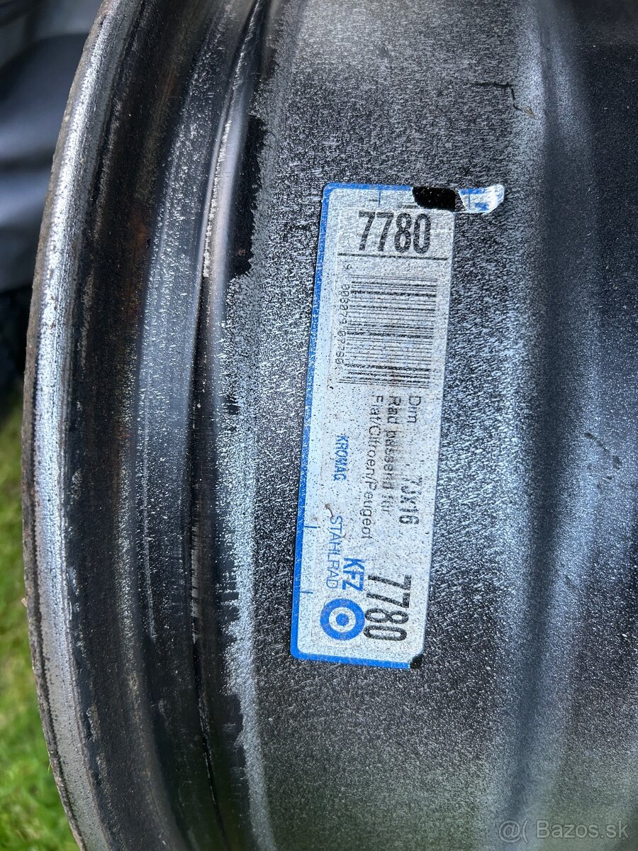 Plechové disky 5x108 r16 ET42 x 7J na Expert, Jumpy, Scudo - 2