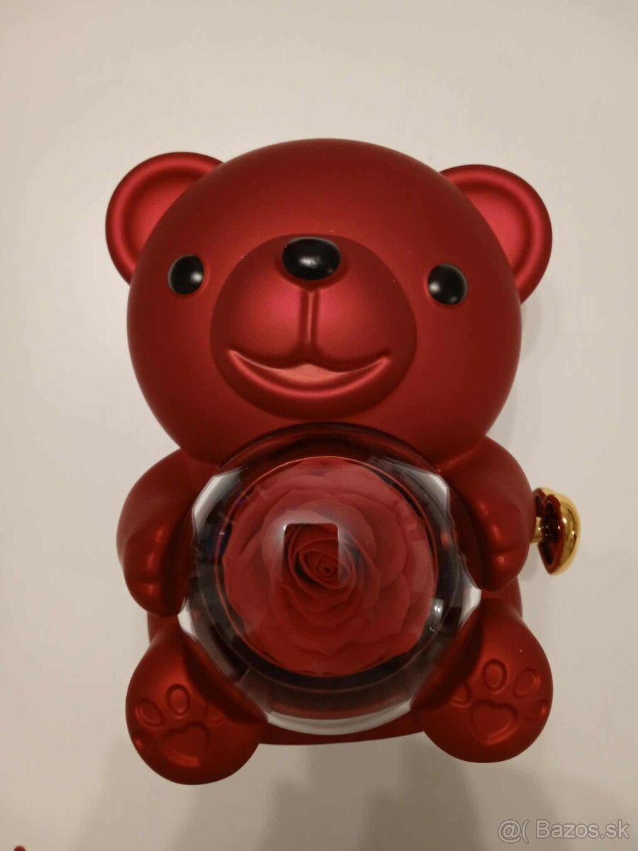 NOVÁ DARČ.SÚPRAVA ŠPERKOVNICA MACKO+ŠPERK+VEČNÁ RUŽA=len 19€ - 2