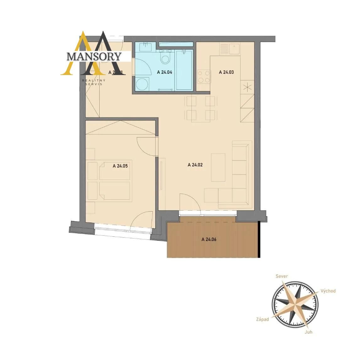Na predaj luxusný 2-izbový byt A24 v Tatranskej Štrbe o výme - 2