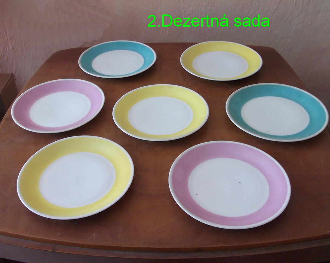 Český porcelán - dezertná sada 7 dielna - 2