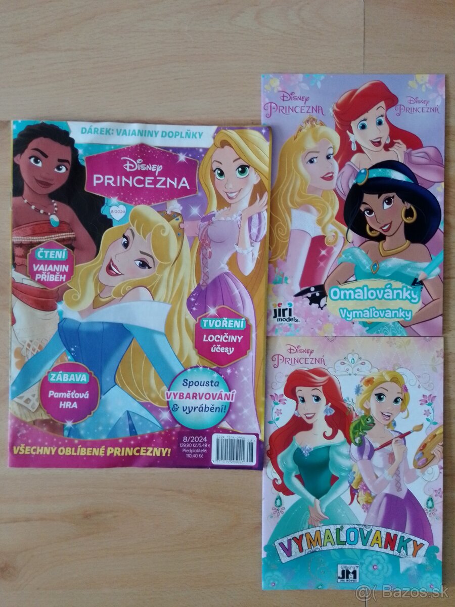 Set 7 Disney princezien+ 2 vymaľovánky+1 časopis - 2