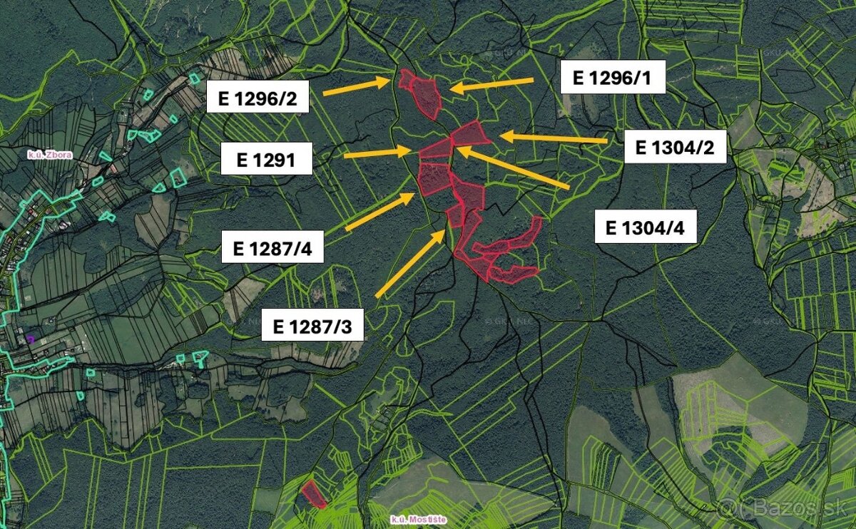 Mostište (Dohňany) – 14.537 m2 LESNÉ POZEMKY - 2
