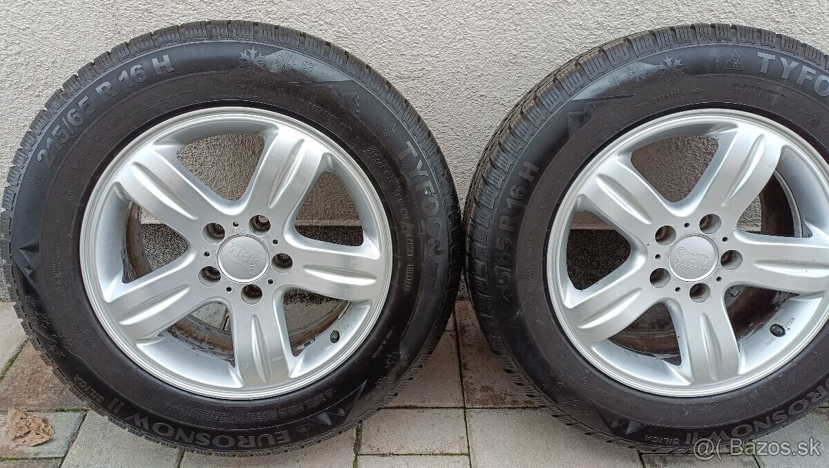 5x112 R16 HLINÍKOVÉ DISKY 215/65 R16 ZIMNÉ PNEUMATIKY - 2