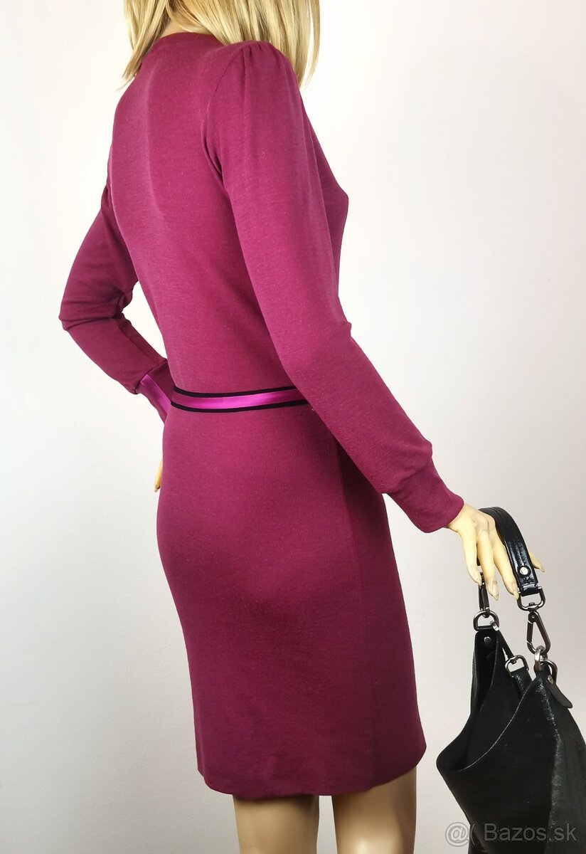 Bordové merino šaty na každý deň - 2