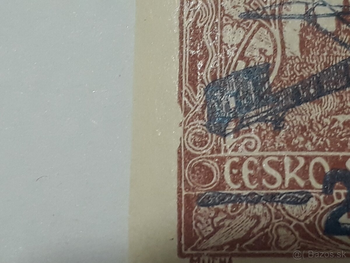 Znamky ČSR 1 HRADČANY Letecke emisie doskove vady - 2