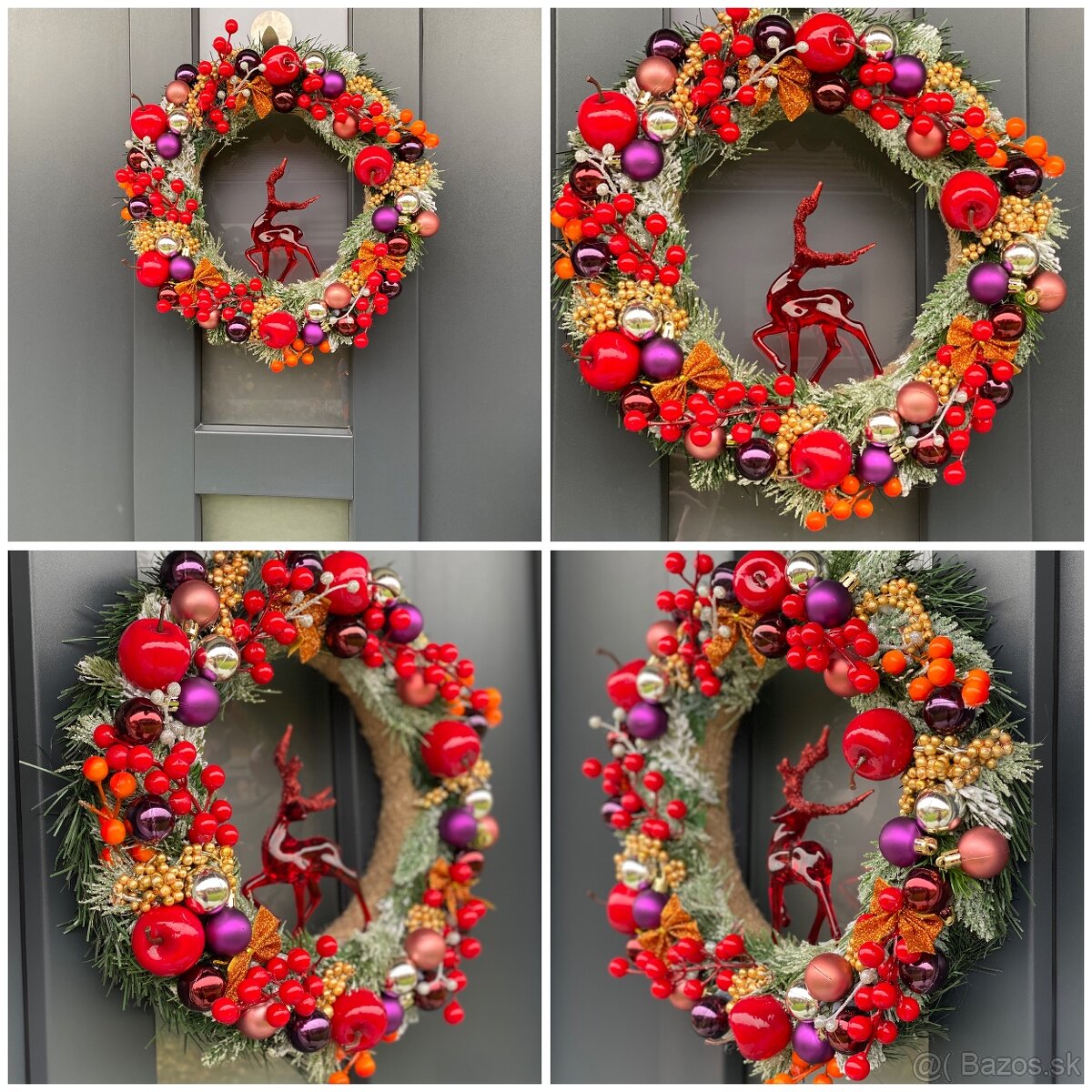 Vianočný veniec na dvere vianočná dekorácia - 2