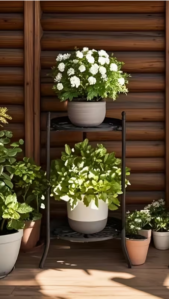 Štýlový kovový stojan na kvetiny 50 cm - 2