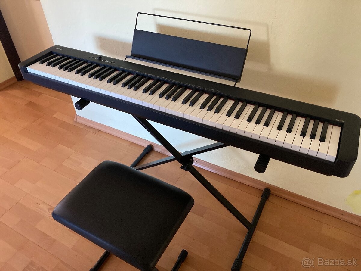 Predám digitálne piano Casio CDP-S100BK + stojan, stolička - 2