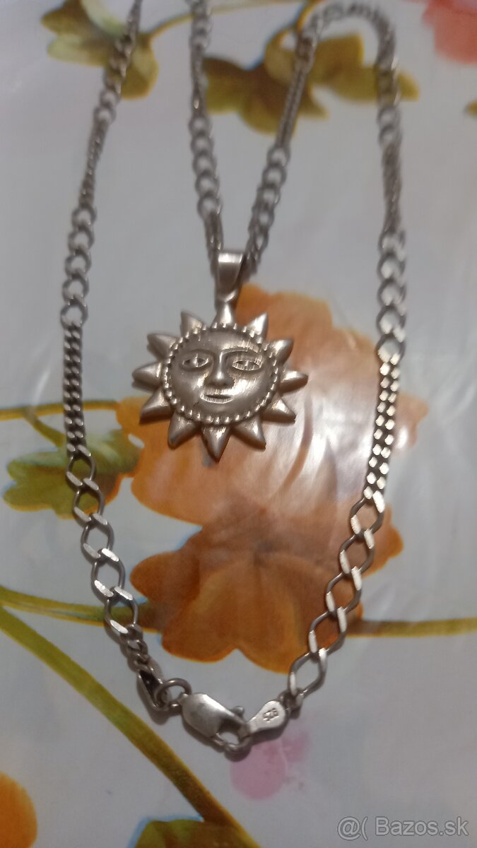 Strieborná retiazka pánske hodinky. - 2