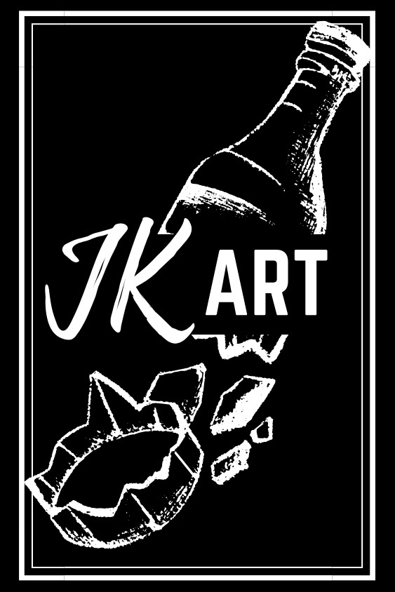 Umelecky obraz z rozbitej flase a epoxidu - 2