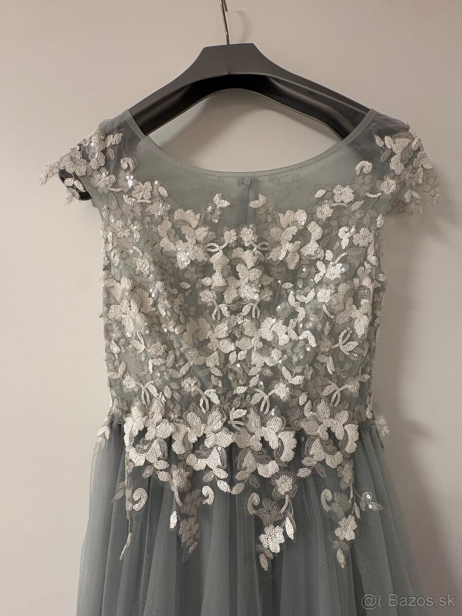 Plesové šaty bledomodré, tylové - 2