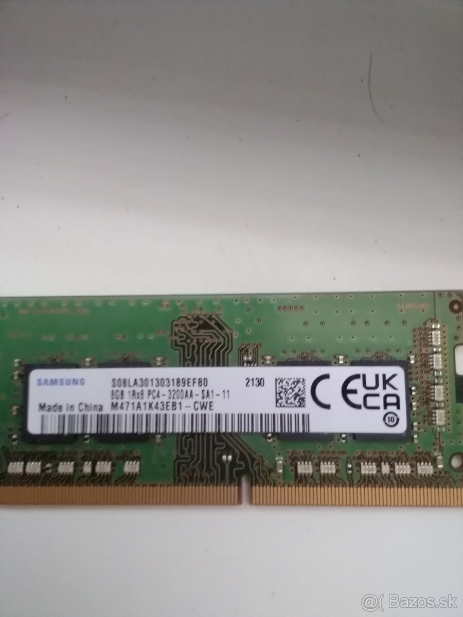RAM SODIM 3200MHz, 8gb, CL22, 1,2 V Samsung. - 2