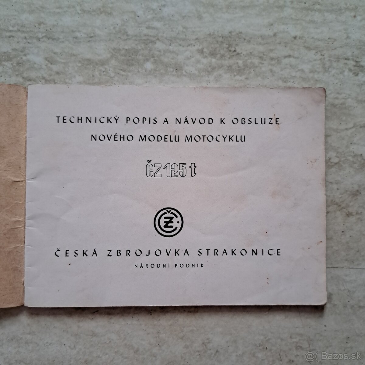 Originál príručka ČZ 125 T - 2