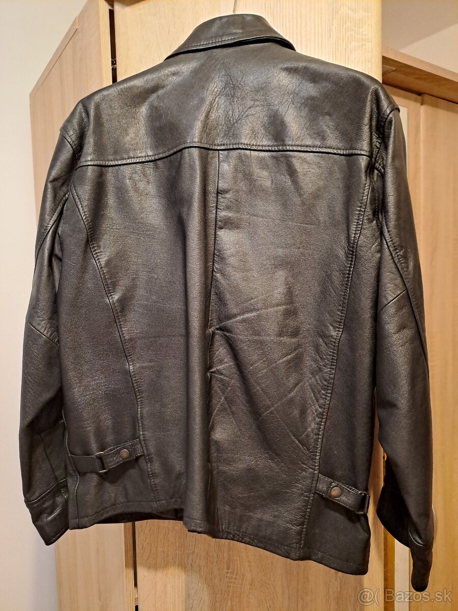 Kožená pánska čierna bunda - 2