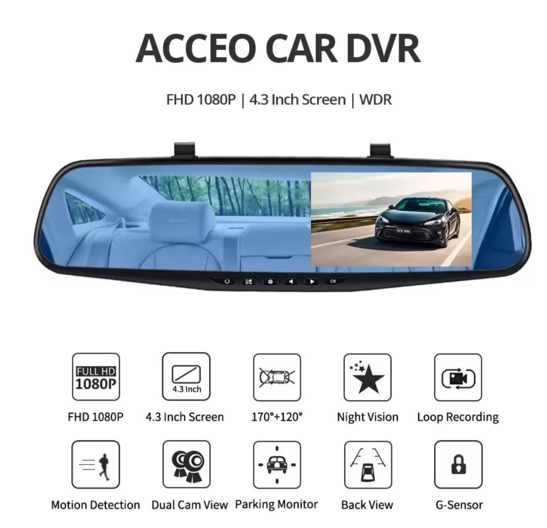 Autokamera ACCEO A08 Full HD / 1920x1080 / predná + zadná - 2