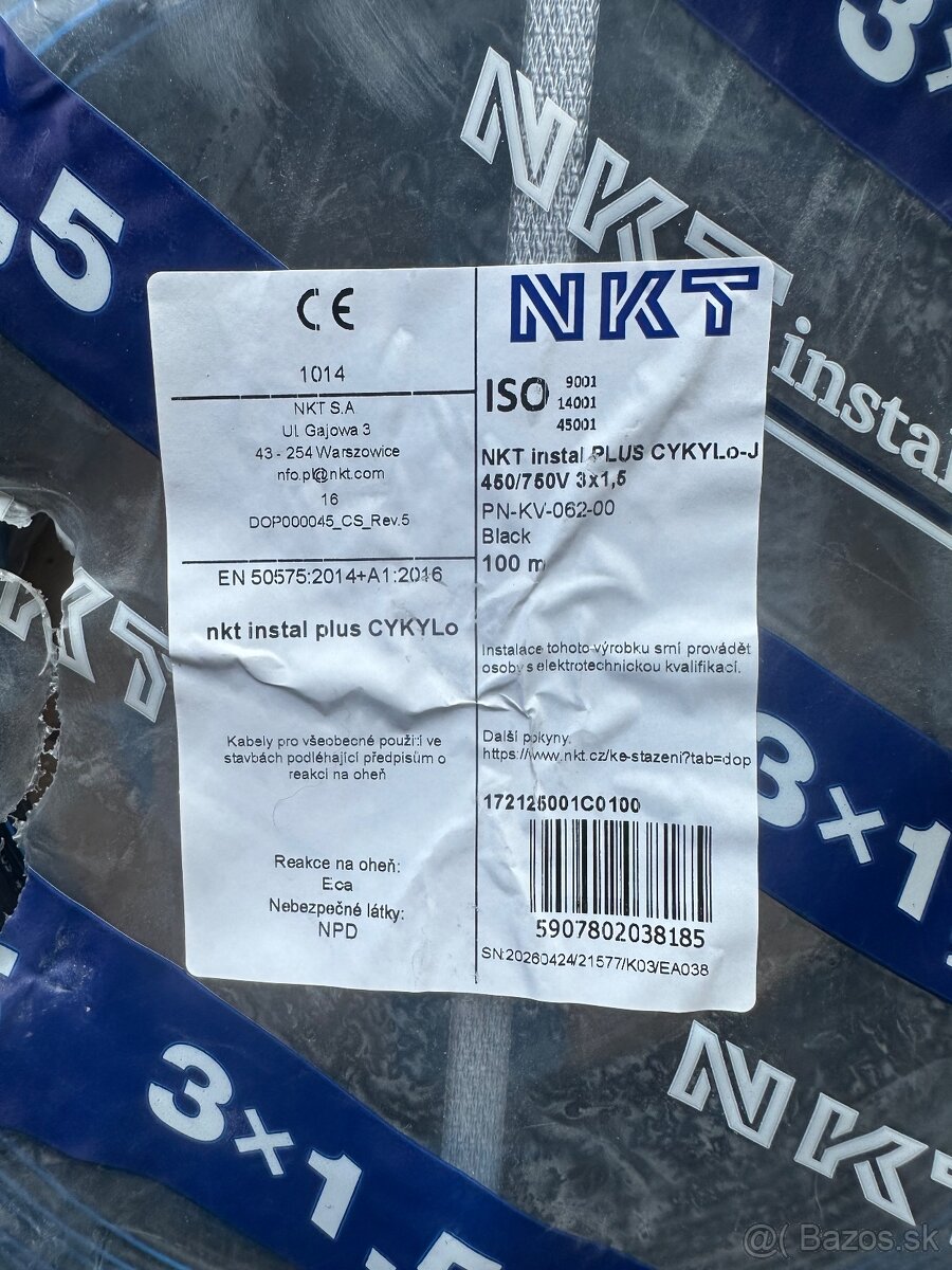 Cyky-J 3x1,5 plochý - 2