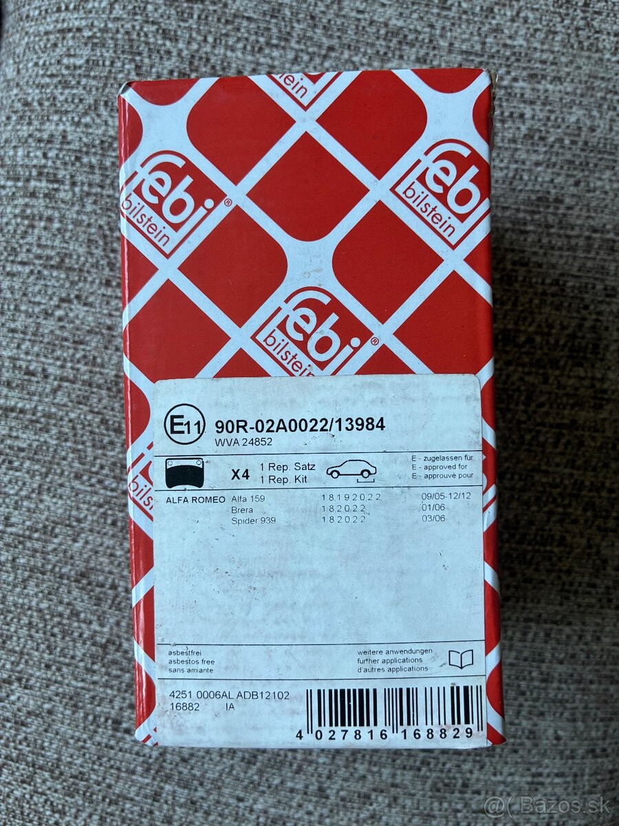 Sada brzdových platničiek | Predná Náprava | Alfa Romeo 159 - 2