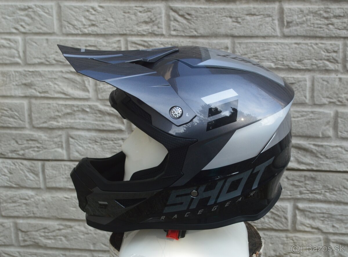 Predám prilba shot šedo čierna - 2