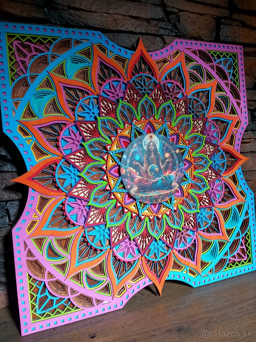 obraz - 5 vrstvová drevená mandala - 2