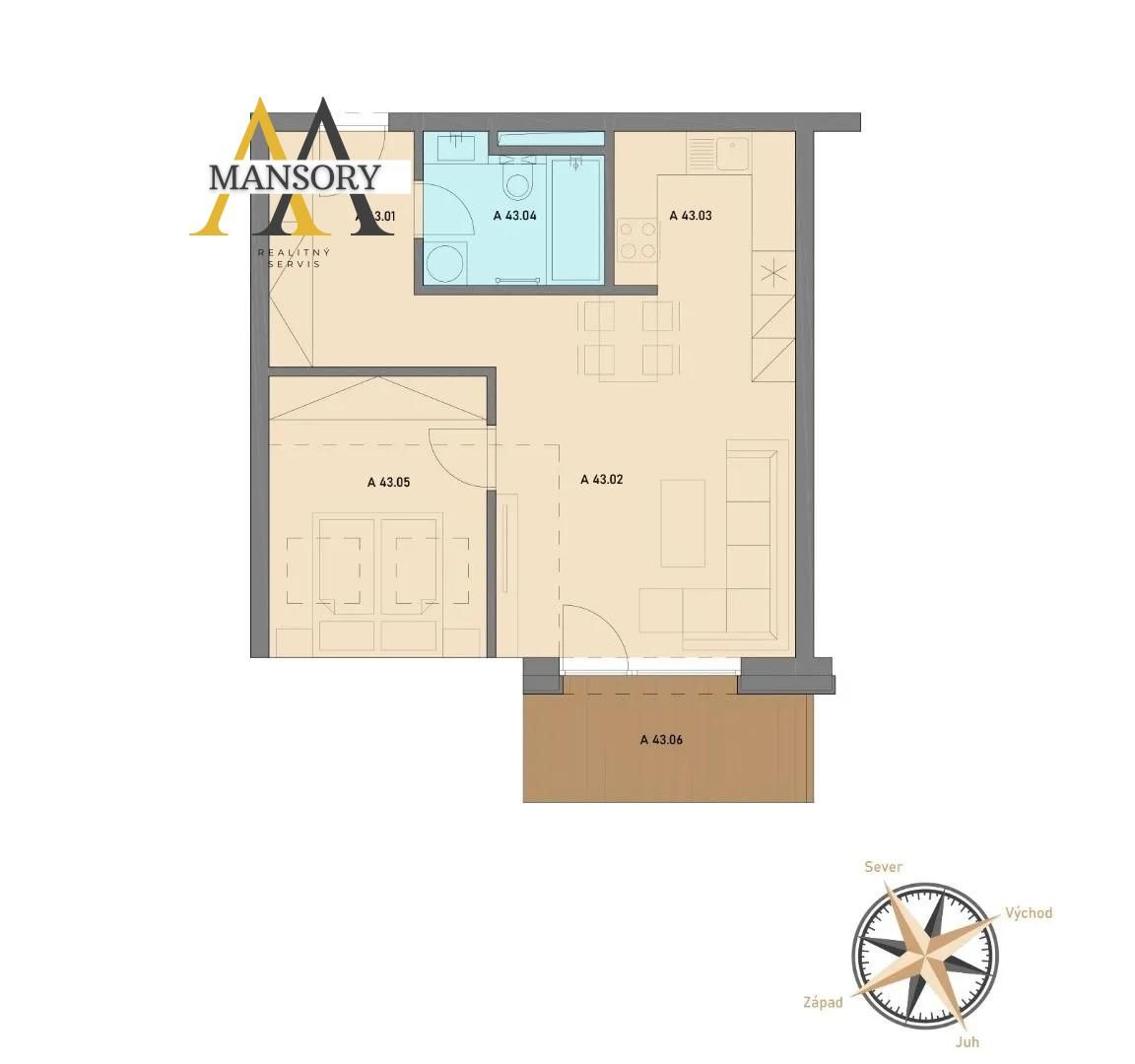 Na predaj luxusný 2-izbový byt A43 v Tatranskej Štrbe o výme - 2